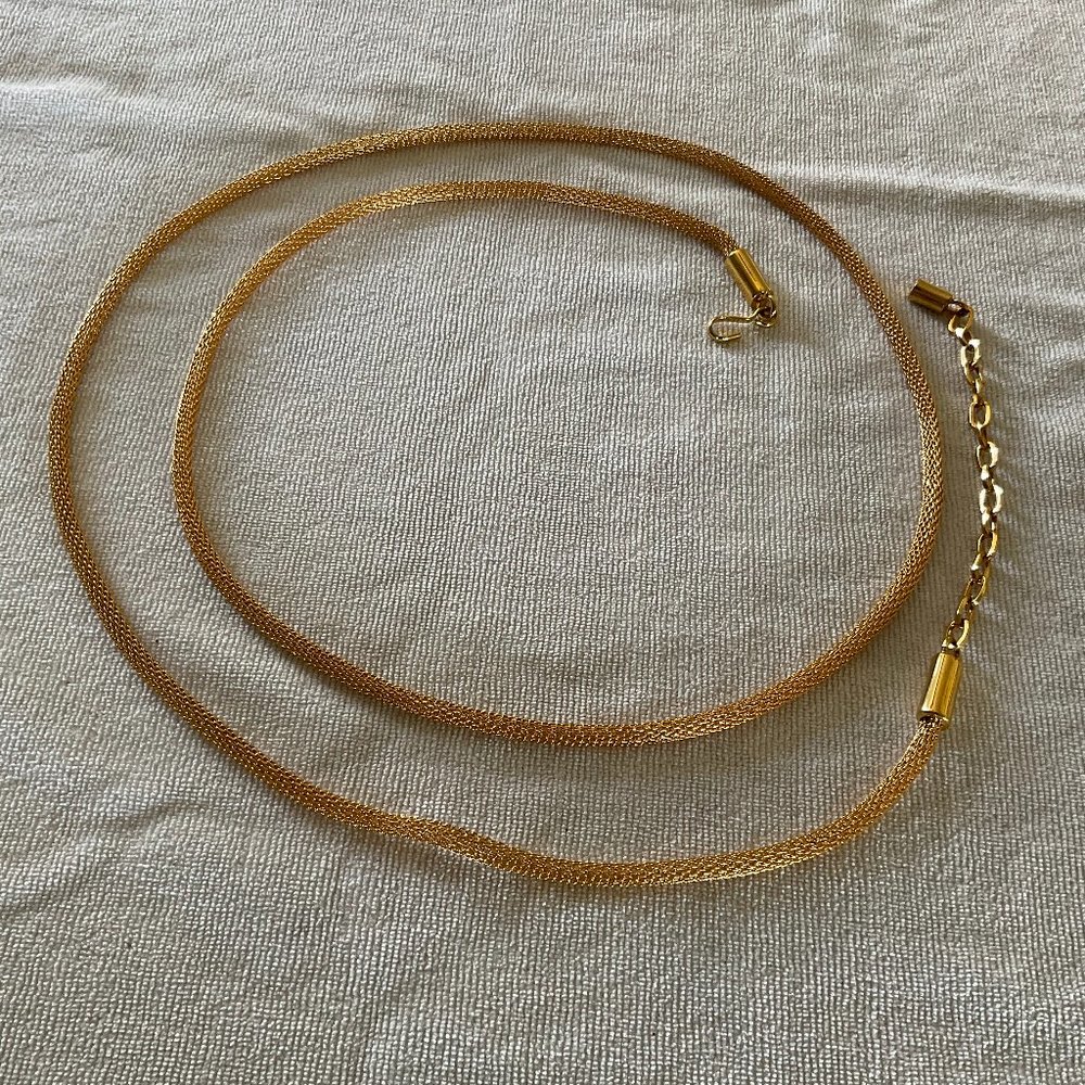Gold Tone Round Mesh Belt